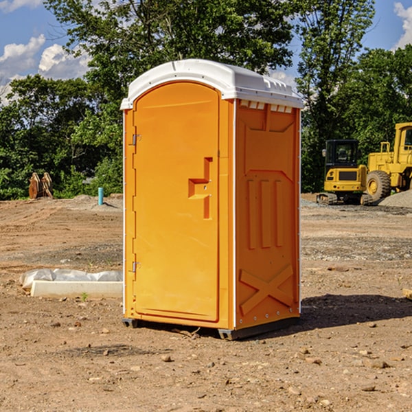 how often are the porta potties cleaned and serviced during a rental period in Ashland